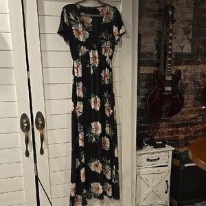 Floral Black Maxi Dress